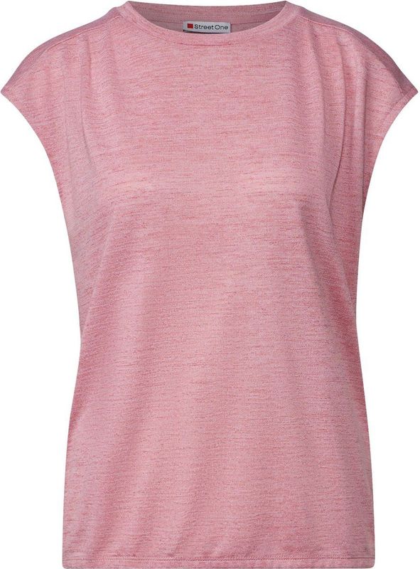 STREET ONE Shirttop Style LEA - Blush Peach - Elastische Taille - Korte Mouwen