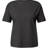 Street One - T-shirt - Zwart - Viscosemix met Stretch