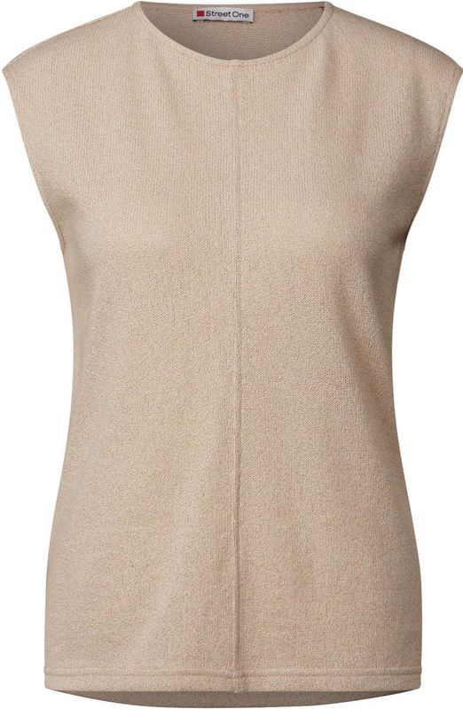 Street One - A323332 - Dames T-shirt - Kustbeige