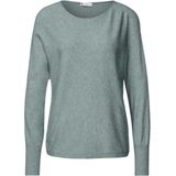 STREET ONE - Gebreide Trui - Nile Blue Mel - Met Ribboorden