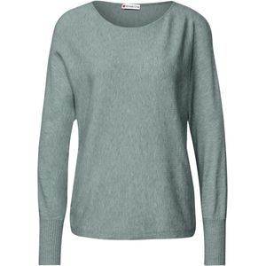 STREET ONE - Gebreide Trui - Nile Blue Mel - Met Ribboorden