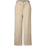 Street One - Piqué Broek - High Waist - Casual Pasvorm - Zwart - Stretchmateriaal