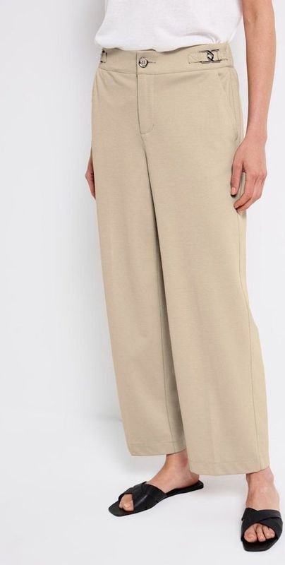 Street One - Piqué Broek - High Waist - Casual Pasvorm - Zwart - Stretchmateriaal