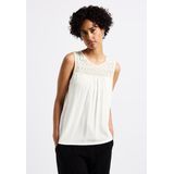 Street One - A323313 - Damestop - Gebroken Wit - Voorkant van Zachte Viscose, Achterkant van Viscose-Mix met Stretchgehalte