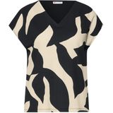 Street One - Dames Shirt - Grijs - Korte Mouwen - V-halslijn