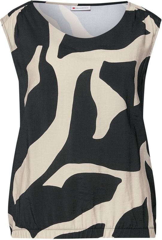 Street One - Damestop - Grafisch Patroon - Zijden Glans - Viscoseblend