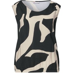 Street One - Grafisch Patroon - Damestop - Zwart - Viscoseblend Jersey