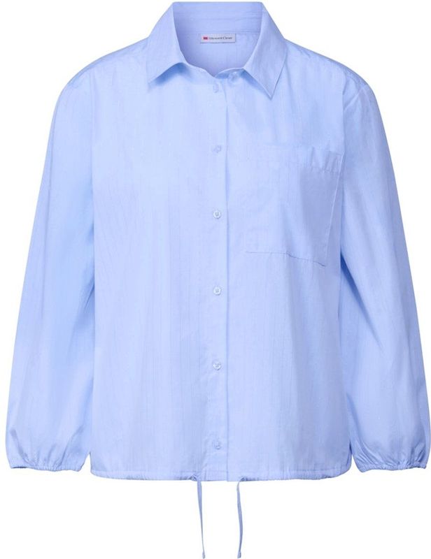 Blouse - Krijtstrepen - Katoen - Losse Pasvorm - Driekwart Mouw