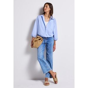 Street One - Chambray Blouse - Blauw - Katoenmix - Glitterdetails