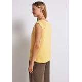 STREET ONE - Shirttop - Buttercream Yellow - Met Mesh Details