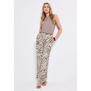 Street One Dames Wide Legs crêpe broek in Beige, in size: 32
