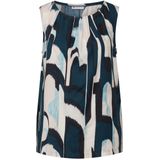 Street One - Blousetop - Turkoois - Dames - Mouwloos - Grafisch Patroon