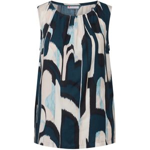 STREET ONE - Top - Tide Blue - Met Grafisch Patroon en Rimpeling