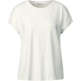 STREET ONE - Shirt - Offwhite - Met Ronde Hals - Met Glinsterende Strepen