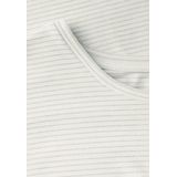 STREET ONE - Shirt - Offwhite - Met Ronde Hals - Met Glinsterende Strepen