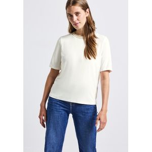 Street One - Dames Shirt - Wit - Met Geribd Detail