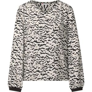 Street One Dames V-hals blouse met tape in Beige, in size: 34