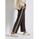 Street One Dames Gestructureerde broek met rechte leg in Bruin, in size: 32