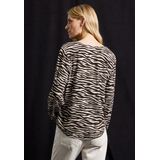 STREET ONE - Blouse - Donkerbruin/Wit - Dierenprint - Lange Mouw