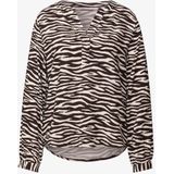 STREET ONE - Blouse - Donkerbruin/Wit - Dierenprint - Lange Mouw