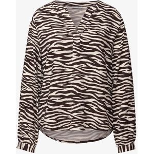 STREET ONE - Blouse - Donkerbruin/Wit - Dierenprint - Lange Mouw