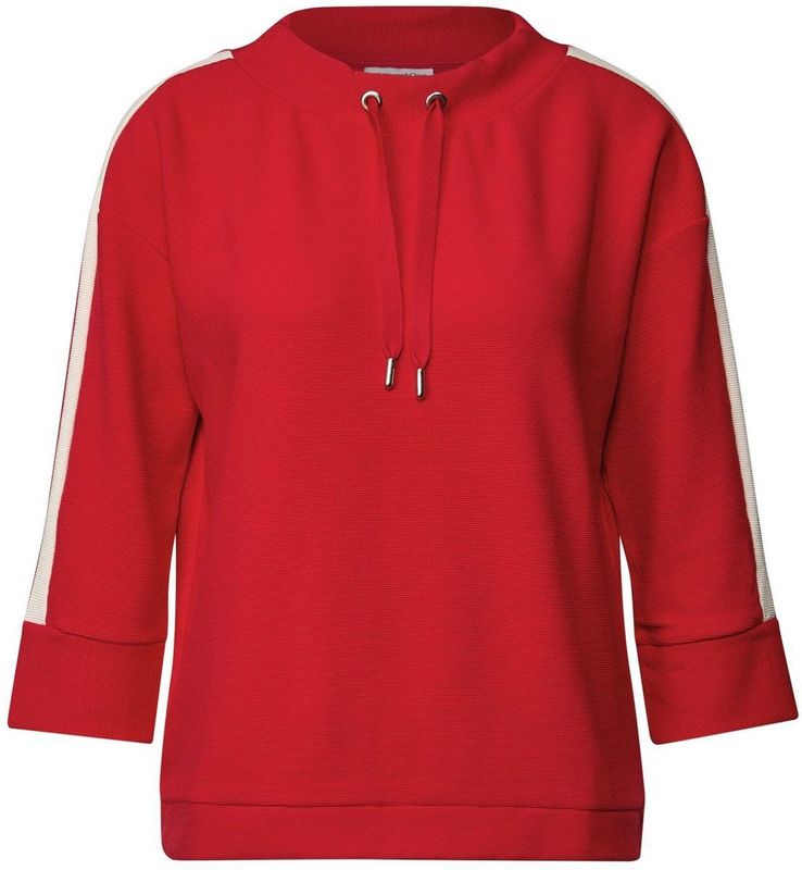 STREET ONE - Hoodie - Racing Red - Ottoman Shirt met Tape