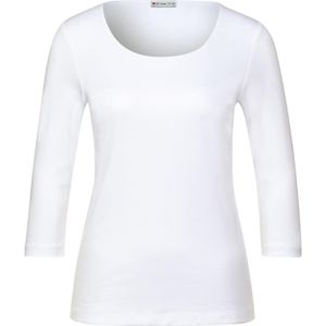 STREET ONE - Style Pania - Shirt - Wit - 3/4-mouwen met Extra Voering aan de Voorkant