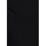 Street One - Basic Shirt - Zwart - Katoen - Verlengde Mouwen