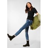 Street One - Basic Shirt - Zwart - Katoen - Verlengde Mouwen