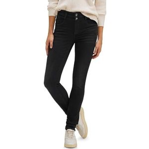 STREET ONE Jeansbroek Slim, Black Used Wash., 25W x 32L