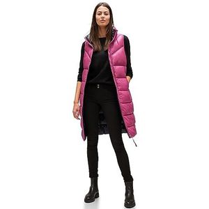Street One Dames A220201 gewatteerd vest lang, peony red, 34, Peony Red, 34