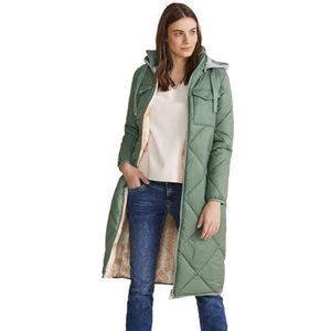 Street One Gewatteerde damesjas lang, Dune Green, 42