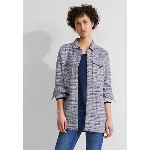 Street One Dames Bouclé overshirt in Blauw, in size: 42