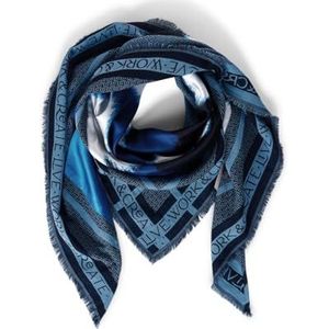 Street One Driehoekige sjaal voor dames, bedrukt, Frozen Sea Blue, A