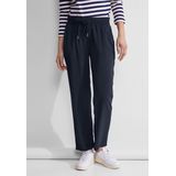 Street One Dames Loose fit viscose broek in Blauw, in size: 32