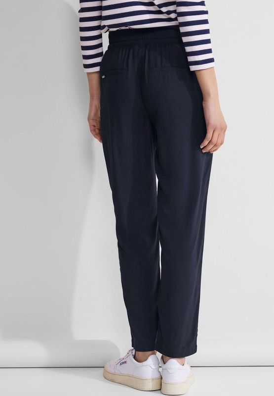 Street One Dames Loose fit viscose broek in Blauw, in size: 32