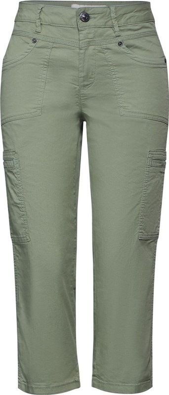 Street One QR Yulius sportive Dames Broek - dry salvia green