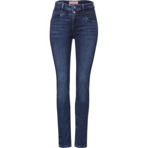 Street One Casual en high jeansbroek voor dames, Mid Indigo Random Wash, 27W x 32L