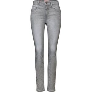 STREET ONE Jeans Slim en High, Lichtgrijze willekeurige was, 34W x 28L