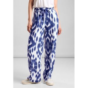 Street One - Damesbroek - Blauw - Hoge Taille - Loose Fit - Wijde Pijpen