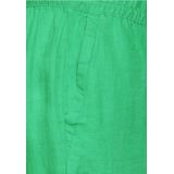 Street One - 7/8-Culottebroek - Groen - Linnen - Loose Fit, Middelhoge Taille, Wijde Pijpen