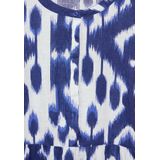Street One Dames Linnen jurk met print in Blauw, in size: 34
