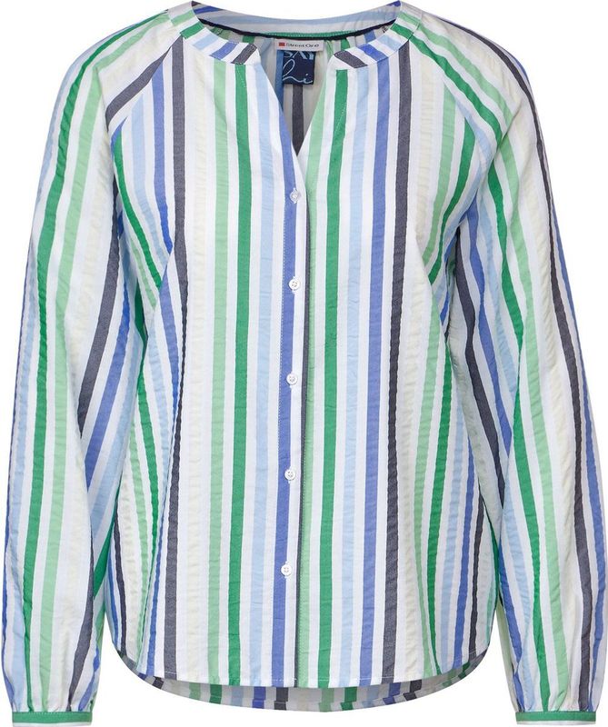 Street One - Tunic Blouse - Seersucker Stripe - Fresh Spring Green