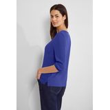 Street One LTD QR mat-mix shirt with button - Dames T-shirt - intense royal blue