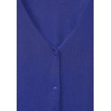 Street One LTD QR mat-mix shirt with button - Dames T-shirt - intense royal blue