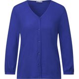 Street One LTD QR mat-mix shirt with button - Dames T-shirt - intense royal blue