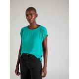 Street One T-shirt in materiaalmix, Intense Aqua, 34