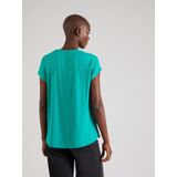 Street One T-shirt in materiaalmix, Intense Aqua, 34