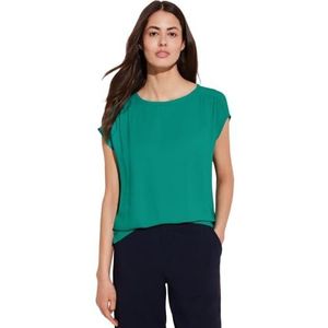 Street One T-shirt pour femme en mélange de matériaux, Aqua intense, 42