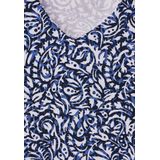 Street One printed v-neck mat-mix shirt Dames T-shirt - intense royal blue